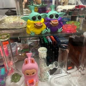 Colorful Alien-Themed Smoking Accessories la bubu, Mr Yoda each at 35
